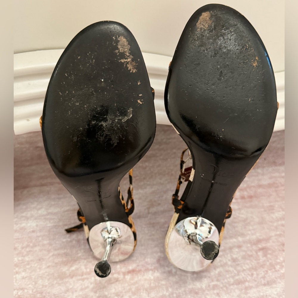 RARE - Dior Animal Print, Dog Tag Charms Heels - Picture 6 of 11